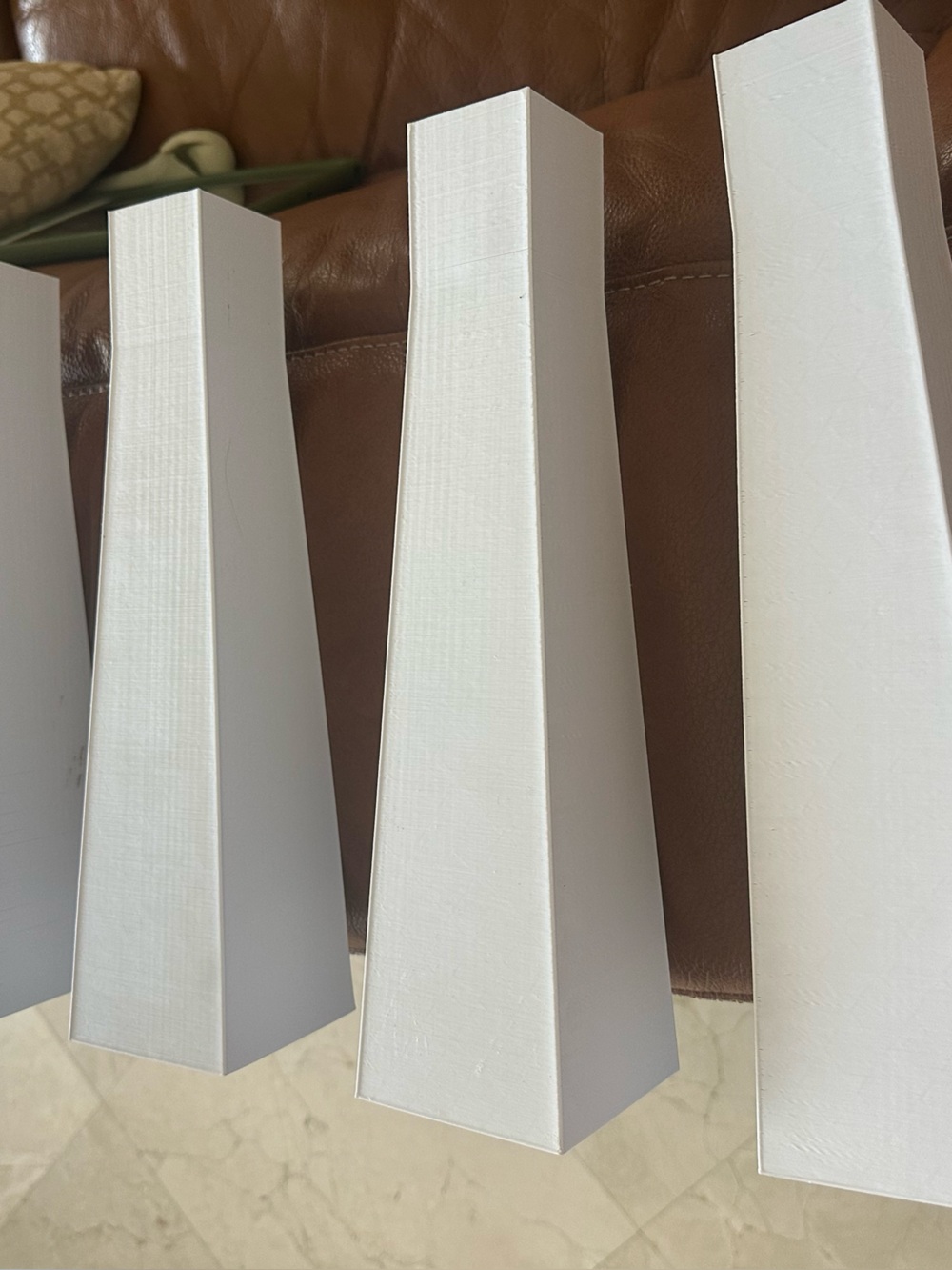 Bed/furniture custom risers Set of 4 White Tapered